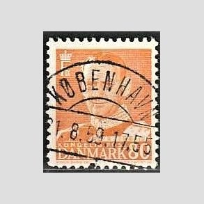 FRIMRKER DANMARK | 1952-53 - AFA 341 - Fr. IX 80 re orange - Lux Stemplet