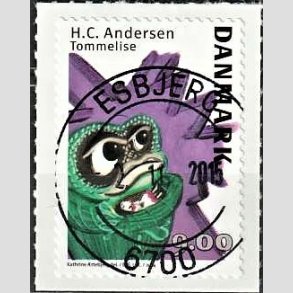 FRIM�RKER DANMARK | 2014 - AFA 1789 - H.C. Andersen - 9,00 Kr. Tommelise p� klip - Pragt Stemplet
