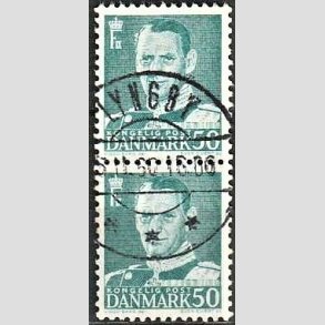 FRIMRKER DANMARK | 1952-53 - AFA 338 - Fr. IX 50 re blgrn i par - Lux Stemplet