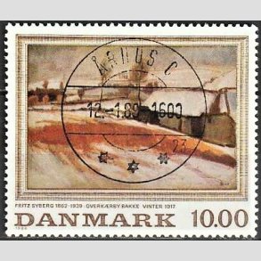 FRIMRKER DANMARK | 1988 - AFA 922 - Fritz Syberg - 10,00 Kr. flerfarvet - Pragt Stemplet