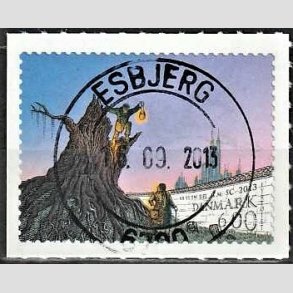 FRIM�RKER DANMARK | 2013 - AFA 1751 - H.C. Andersen - 6,00 Kr. flerfarvet - Pragt Stemplet Esbjerg