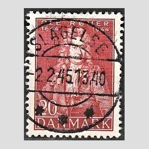 FRIM�RKER DANMARK | 1944 - AFA 288 - Astronom Ole R�mer - 20 �re r�d - Pragt Stemplet