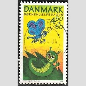 FRIMRKER DANMARK | 2004 - AFA 1383 - Brnehjlpsdagen - 4,50 Kr. + 50 re flerfarvet - Pragt Stemplet