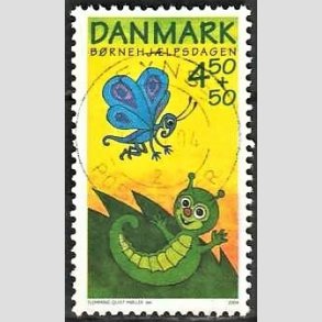 FRIMRKER DANMARK | 2004 - AFA 1383 - Brnehjlpsdagen - 4,50 Kr. + 50 re flerfarvet - Pragt Stemplet