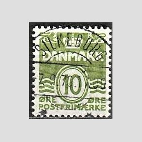 FRIM�RKER DANMARK | 1950 - AFA 318 - B�lgelinie 10 �re gr�n - Lux Stemplet