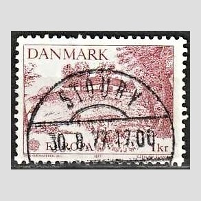 FRIM�RKER DANMARK | 1977 - AFA 635 - Europam�rker - 1,00 Kr. r�d - Pragt Stemplet