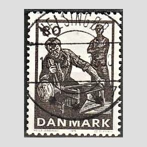 FRIM�RKER DANMARK | 1976 - AFA 628 - Dansk glasproduktion - 80 �re m�rkbrun - Pragt Stemplet