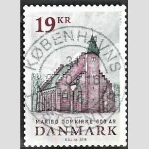 FRIM�RKER DANMARK | 2016 - AFA 1844 - Maribo Domkirke 600 �r - 19,00 Kr. flerfarvet - Pragt Stemplet