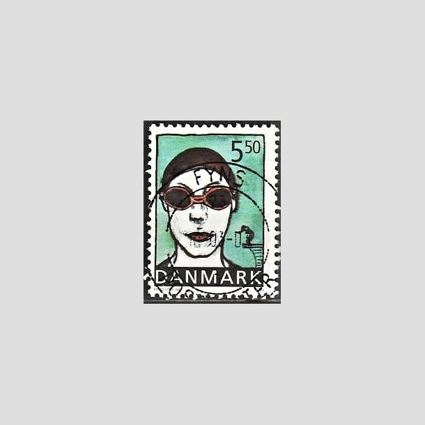 FRIMRKER DANMARK | 2002 - AFA 1343 - Sport og ungdom - 5,50 Kr. Svmning - Lux Stemplet