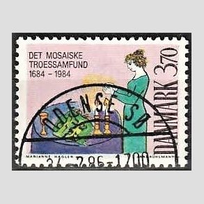 FRIM�RKER DANMARK | 1984 - AFA 815 - Ludvig Holberg - 3,70 Kr. flerfarvet - Pragt Stemplet
