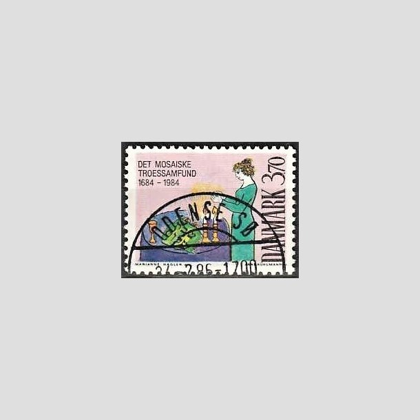 FRIMRKER DANMARK | 1984 - AFA 815 - Ludvig Holberg - 3,70 Kr. flerfarvet - Pragt Stemplet