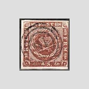 FRIMRKER DANMARK | 1858-62 - AFA 7 - 4 Skilling brun - Stemplet