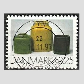 FRIM�RKER DANMARK | 1991 - AFA 995 - Dansk Brugskunst - 3,25 Kr. flerfarvet - Pragt Stemplet Fyn