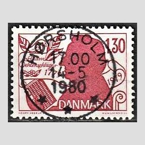 FRIM�RKER DANMARK | 1979 - AFA 690 - Adam Oehlenschl�ger - 1,30 Kr. r�d - Pragt Stemplet H�rsholm