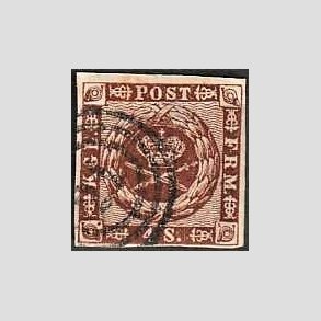 FRIMRKER DANMARK | 1858-62 - AFA 7 - 4 Skilling brun - Stemplet