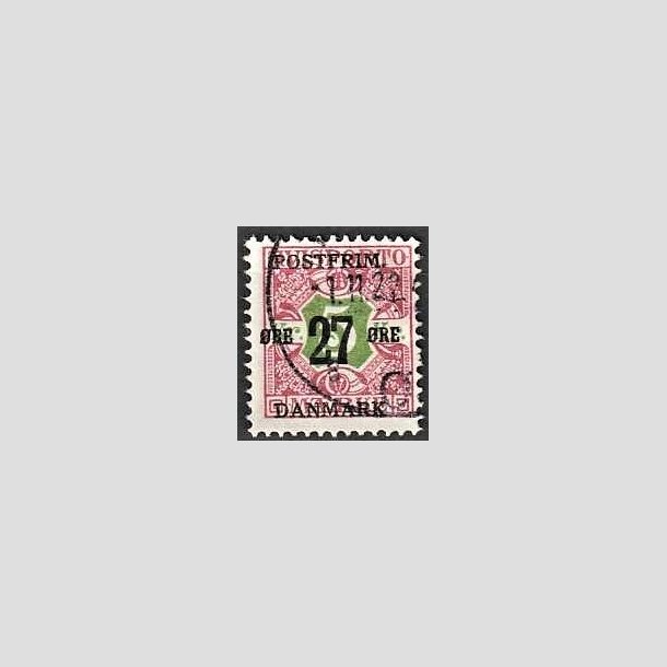 FRIMRKER DANMARK | 1918 - AFA 96 - 27 re/5 Kr. rd/grn provisorium - Stemplet