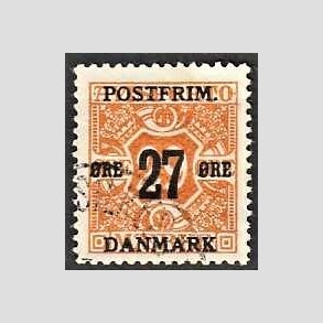 FRIMRKER DANMARK | 1918 - AFA 91 - 27 re/29 re orange provisorium - Stemplet
