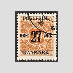 FRIMRKER DANMARK | 1918 - AFA 91 - 27 re/29 re orange provisorium - Stemplet