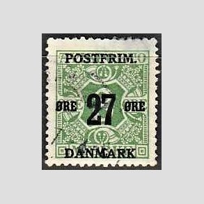 FRIMRKER DANMARK | 1918 - AFA 88 - 27 re/8 re grn - Stemplet