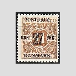 FRIMRKER DANMARK | 1918 - AFA 93 - 27 re/41 re brun provisorium - Ubrugt