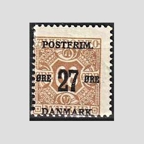 FRIMRKER DANMARK | 1918 - AFA 94 - 27 re/68 re brun provisorium - Ubrugt