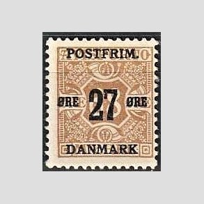 FRIMRKER DANMARK | 1918 - AFA 94 - 27 re/68 re brun provisorium - Ubrugt