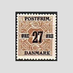 FRIMRKER DANMARK | 1918 - AFA 93 - 27 re/41 re brun provisorium - Ubrugt