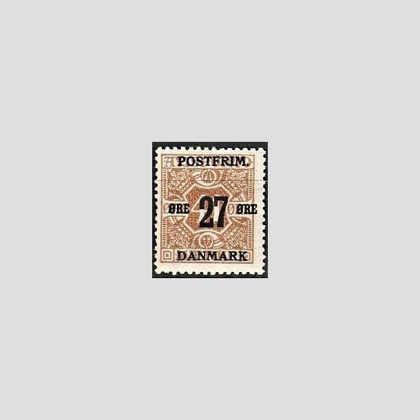 FRIMRKER DANMARK | 1918 - AFA 93 - 27 re/41 re brun provisorium - Ubrugt