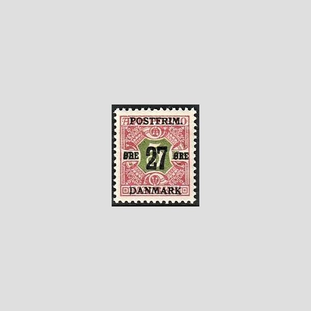 FRIMRKER DANMARK | 1918 - AFA 96 - 27 re/5 Kr. rd/grn - Postfrisk