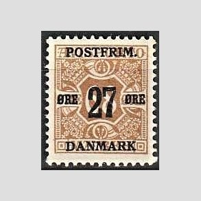 FRIMRKER DANMARK | 1918 - AFA 94 - 27 re/68 re brun provisorium - Ubrugt