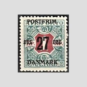 FRIMRKER DANMARK | 1918 - AFA 95 - 27 re/1 Kr. blgrn/rd - Ubrugt