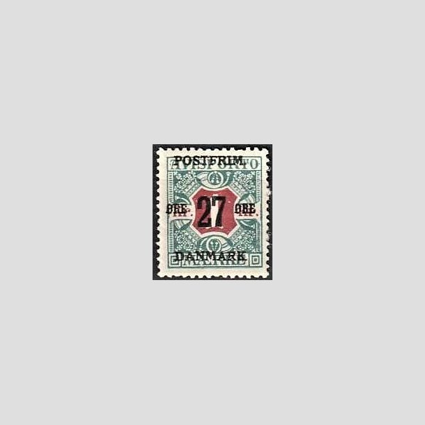 FRIMRKER DANMARK | 1918 - AFA 95 - 27 re/1 Kr. blgrn/rd - Ubrugt