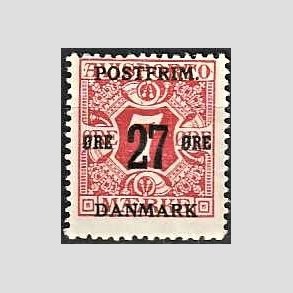 FRIMRKER DANMARK | 1918 - AFA 87 - 27 re/7 re rd provisorium - Ubrugt
