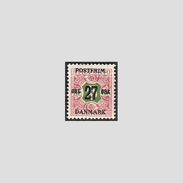 FRIMRKER DANMARK | 1918 - AFA 96 - 27 re/5 Kr. rd/grn - Ubrugt