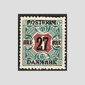FRIMRKER DANMARK | 1918 - AFA 95 - 27 re/1 Kr. blgrn/rd - Ubrugt