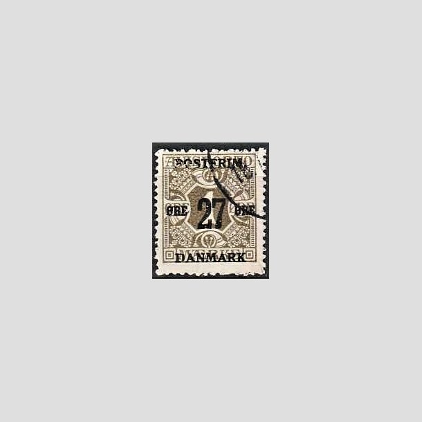 FRIMRKER DANMARK | 1918 - AFA 85 - 27 re/1 re olivengr provisorier - Stemplet