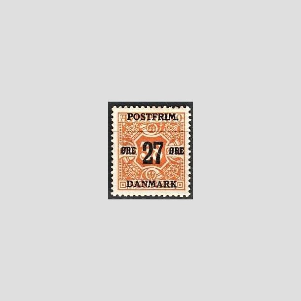 FRIMRKER DANMARK | 1918 - AFA 92 - 27 re/38 re orange provisorium - Ubrugt