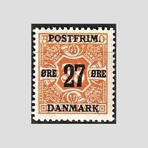FRIMRKER DANMARK | 1918 - AFA 92 - 27 re/38 re orange provisorium - Ubrugt