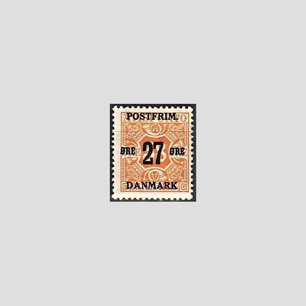 FRIMRKER DANMARK | 1918 - AFA 92 - 27 re/38 re orange provisorium - Ubrugt