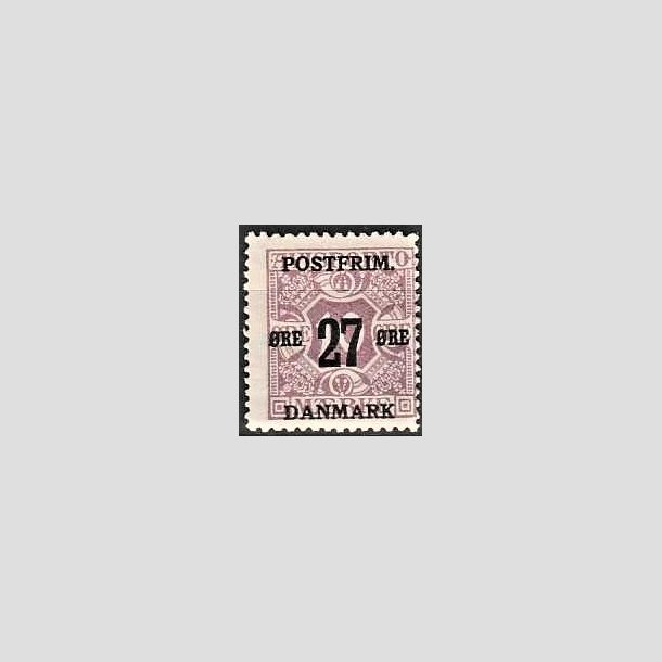 FRIMRKER DANMARK | 1918 - AFA 89 - 27 re/10 re lilla provisorium - Ubrugt