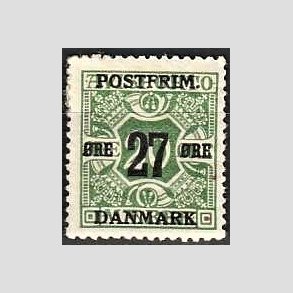 FRIMRKER DANMARK | 1918 - AFA 90 - 27 re/20 re grn provisorium - Ubrugt