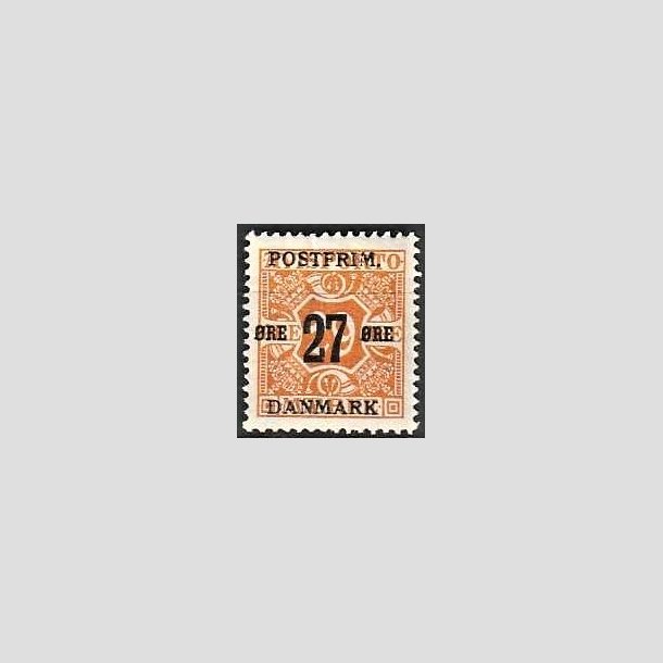 FRIMRKER DANMARK | 1918 - AFA 91 - 27 re/29 re orange provisorium - Ubrugt