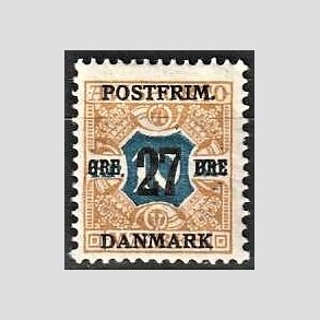 FRIMRKER DANMARK | 1918 - AFA 97 - 27 re/10 Kr. brun/bl provisorier - Ubrugt