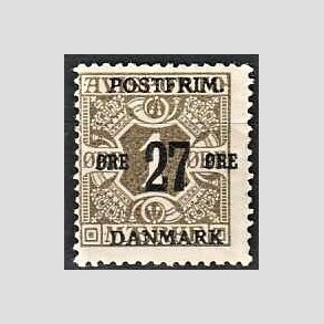FRIMRKER DANMARK | 1918 - AFA 85 - 27 re/1 re olivengr provisorier - Ubrugt