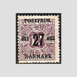 FRIMRKER DANMARK | 1918 - AFA 89 - 27 re/10 re lilla provisorium - Ubrugt