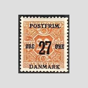 FRIMRKER DANMARK | 1918 - AFA 91 - 27 re/29 re orange provisorium - Ubrugt