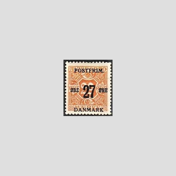 FRIMRKER DANMARK | 1918 - AFA 91 - 27 re/29 re orange provisorium - Ubrugt