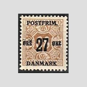 FRIMRKER DANMARK | 1918 - AFA 94 - 27 re/68 re brun provisorium - Ubrugt
