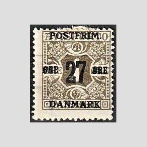 FRIMRKER DANMARK | 1918 - AFA 85 - 27 re/1 re olivengr provisorier - Ubrugt
