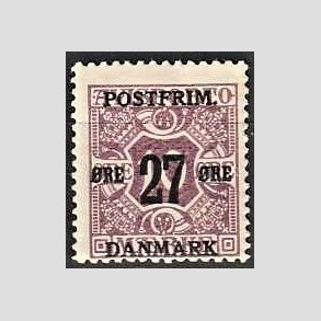 FRIMRKER DANMARK | 1918 - AFA 89 - 27 re/10 re lilla provisorium - Ubrugt